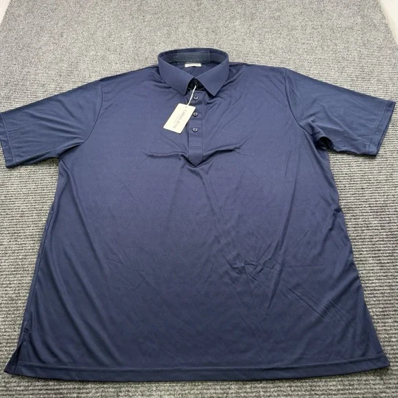 Collars and Co Collar Polo Shirt Men's Size 2XL Relaxed Stretch Navy Blue NWT - Picture 2 of 6
